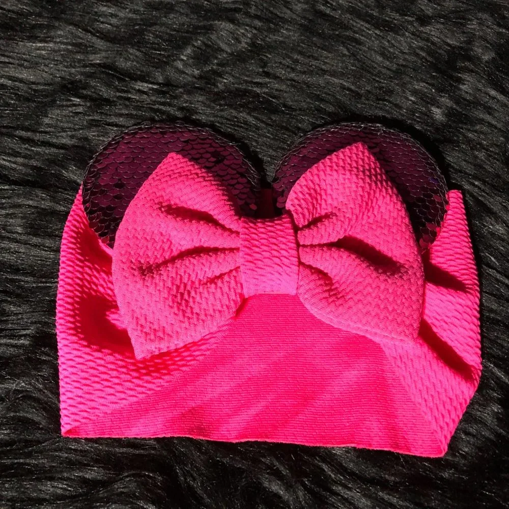 Adorable Sequin Mouse Ears Baby Turban‎ NWOT